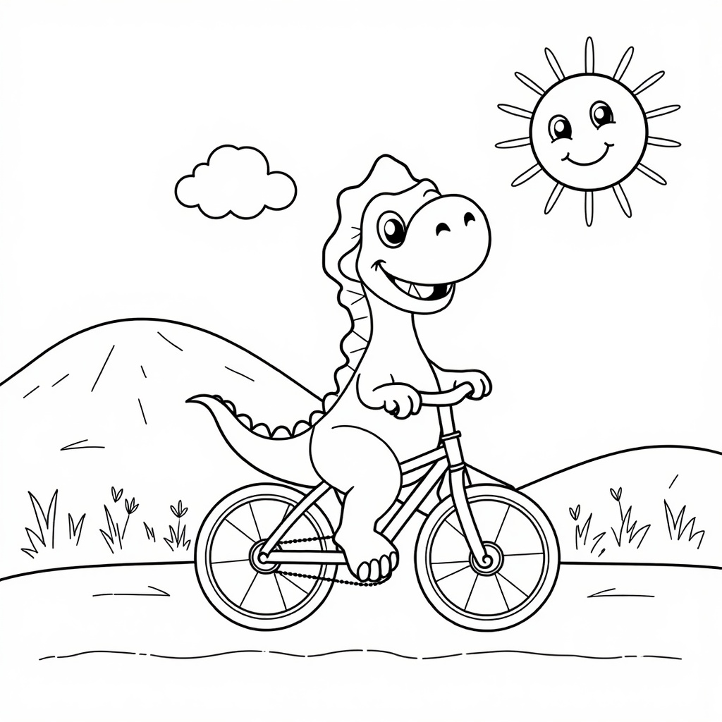 Dino's Happy Bike Ride colored preview