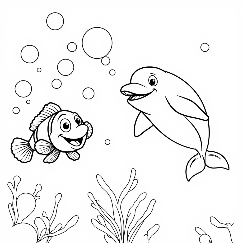 Underwater Friends Cheer colored preview