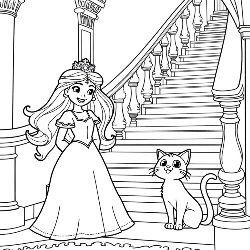 Princess on the Grand Staircase colored preview