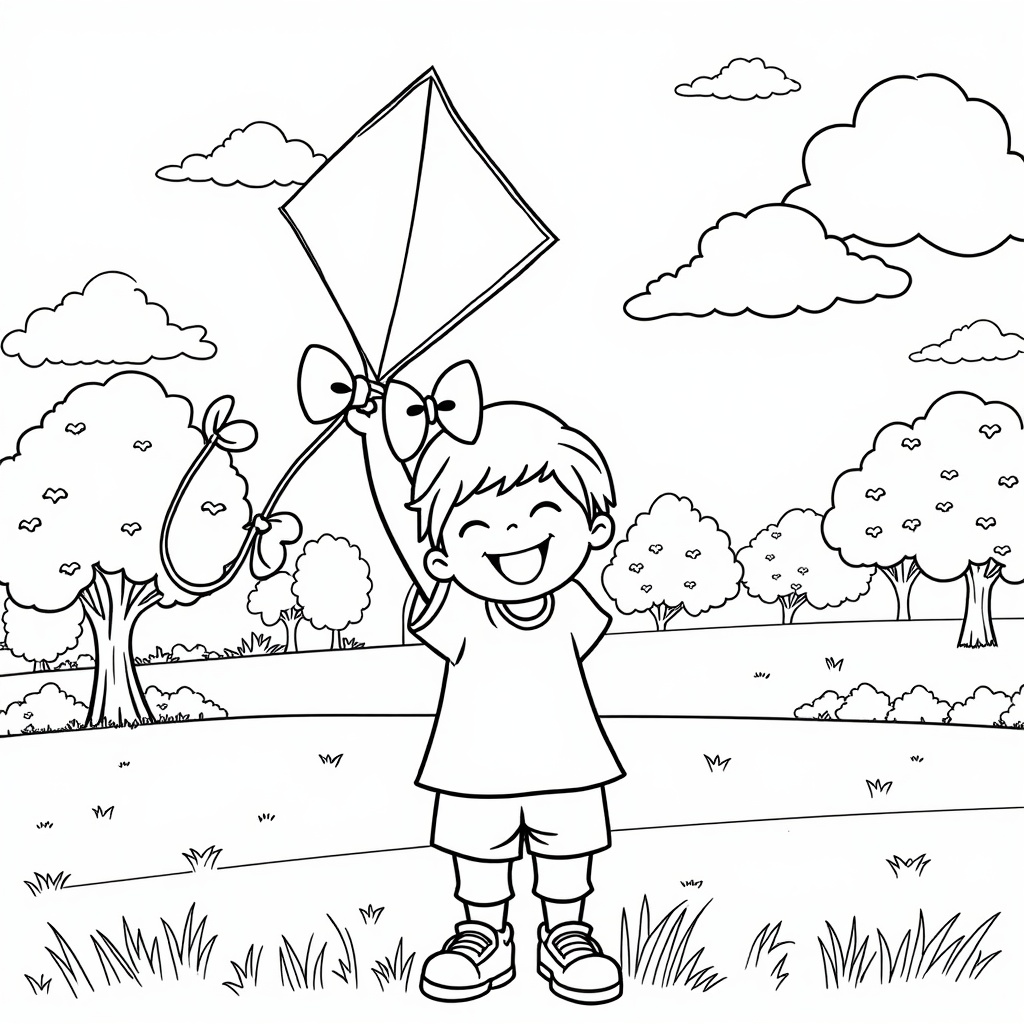 Kite Flying Fun colored preview