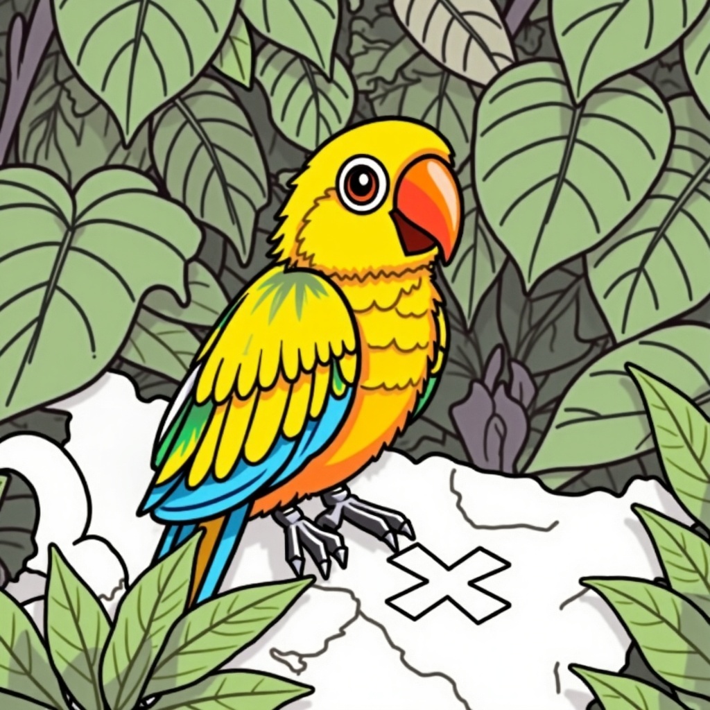 Parrot's Treasure Adventure colored preview