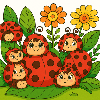 Lucky Number Seven Ladybugs colored preview