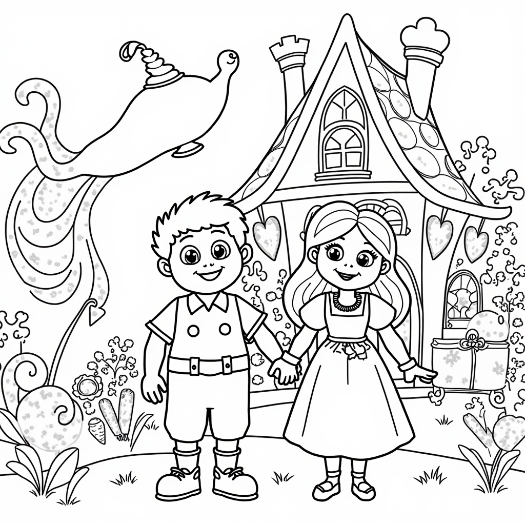 Hansel, Gretel, and the Genie colored preview