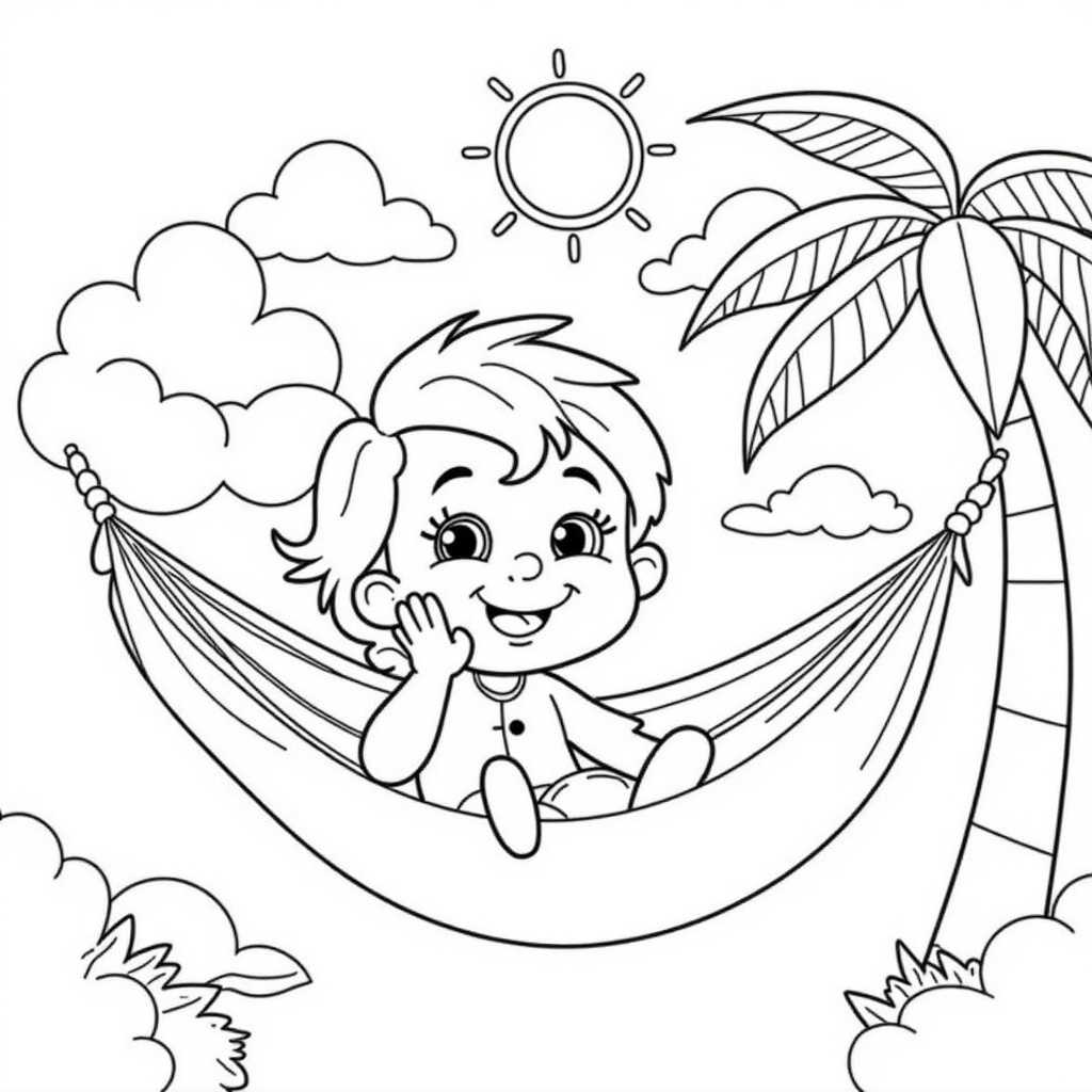 Sunny Hammock Fun colored preview