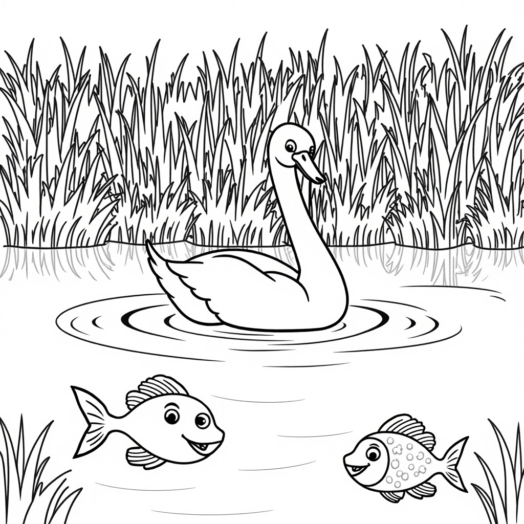 Swan's Serene Adventure colored preview