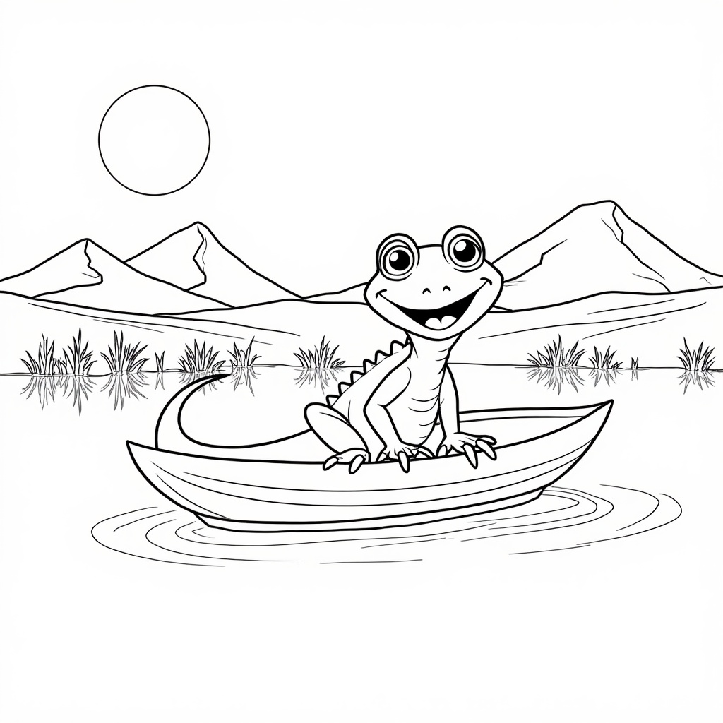 Lizard's Boat Adventure colored preview