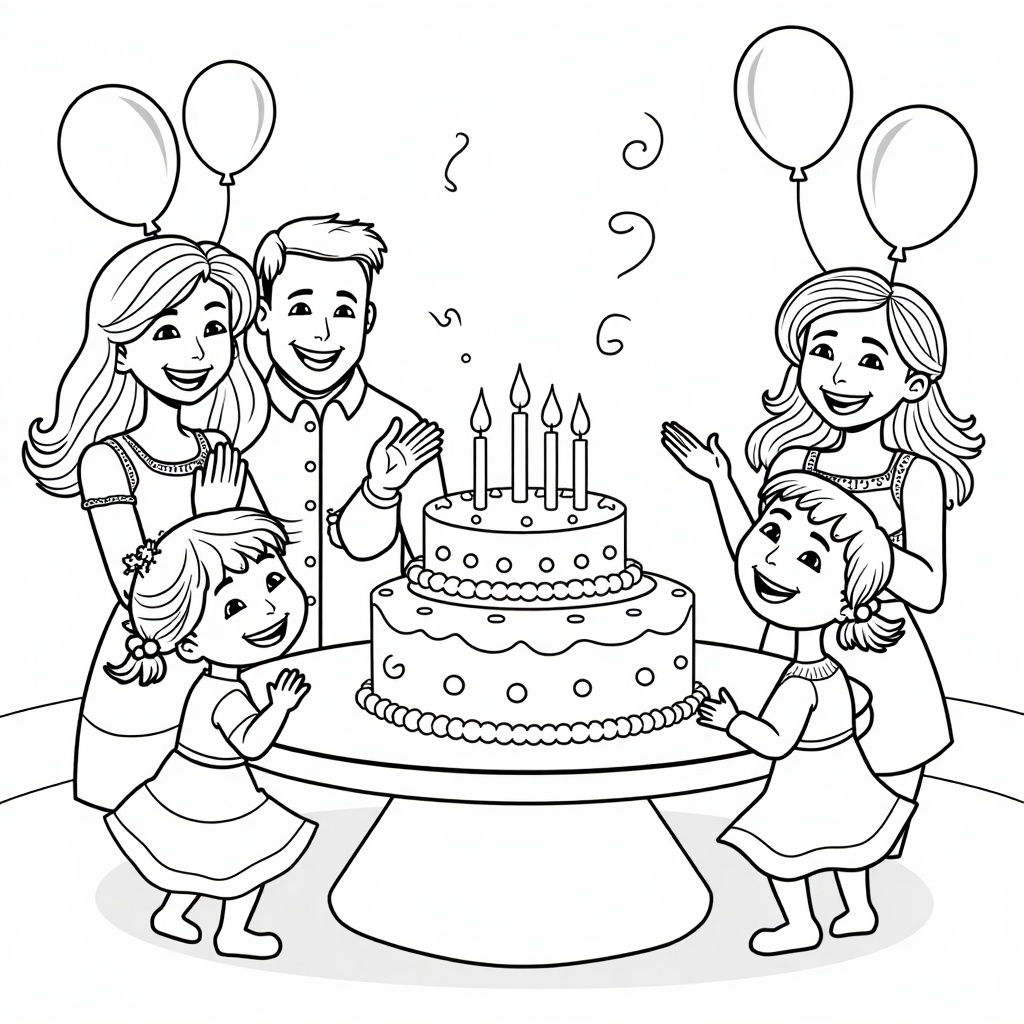 Family Fun Birthday Bash colored preview